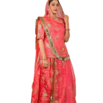 Gajri Pink Aari Sequins Work Poshak Set (Unstitched) | Pure Georgette Odhna | Jaipurio Ethnic Wear